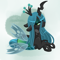 Size: 2000x2000 | Tagged: safe, artist:xwhitedreamsx, queen chrysalis, changeling, changeling queen, g4, female, high res, looking at you, solo