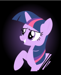 Size: 649x799 | Tagged: safe, artist:wingbeatpony, derpibooru exclusive, twilight sparkle, g4, .svg available, female, grin, lineless, raised hoof, smirk, solo, squee, svg, vector