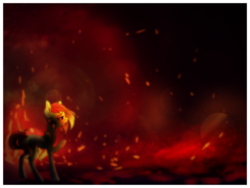 Size: 8000x6000 | Tagged: safe, artist:elskafox, oc, oc only, oc:artline, absurd resolution, fire, open mouth, raised hoof