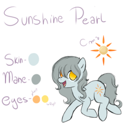 Size: 1024x1024 | Tagged: safe, artist:rubyblossomva, oc, oc only, oc:sunshine pearl, earth pony, pony, reference sheet, smiling, solo, trotting