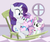 Size: 1050x875 | Tagged: safe, artist:dm29, princess flurry heart, rarity, sweetie belle, g4, baby, baby bottle, belle sisters, boop, commission, cute, cutie mark, diaper, diasweetes, flurrybetes, foalsitting, julian yeo is trying to murder us, laughing, levitation, magic, pink diaper, raribetes, rocking chair, siblings, sisters, telekinesis, the cmc's cutie marks, trio