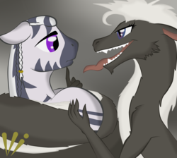 Size: 2349x2101 | Tagged: safe, artist:virenth, oc, oc only, oc:rinar, oc:virenth, zebra, coiling, high res