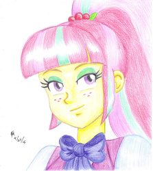 Size: 800x898 | Tagged: safe, artist:mayorlight, sour sweet, equestria girls, g4, my little pony equestria girls: friendship games, bust, colored pencil drawing, female, looking at you, portrait, solo, traditional art