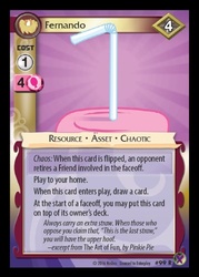 Size: 358x500 | Tagged: safe, enterplay, fernando the straw, pinkie pie, g4, marks in time, my little pony collectible card game, the mane attraction, card, ccg, drinking straw, female, merchandise, solo, the art of fun