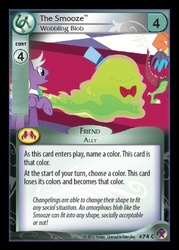 Size: 358x500 | Tagged: safe, enterplay, discord, silver script, smooze, g4, make new friends but keep discord, marks in time, my little pony collectible card game, card, ccg, merchandise, solo focus