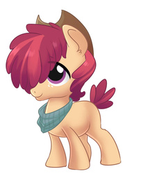 Size: 806x992 | Tagged: safe, artist:craftedfun3, oc, oc only, oc:lucky apple, colt, male, offspring, parent:apple bloom, parent:tender taps, parents:tenderbloom, simple background, solo, white background