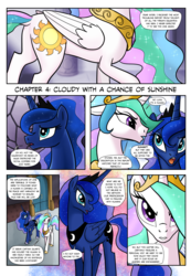 Size: 1331x1920 | Tagged: safe, artist:pencils, color edit, edit, princess celestia, princess luna, comic:anon's pie adventure, g4, comic, royal sisters