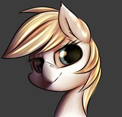 Size: 905x872 | Tagged: safe, artist:sodiav, oc, oc only, oc:aryanne, earth pony, pony, face, female, lighting, looking at you, profile, simple background, smiling, solo