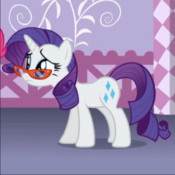 Size: 483x483 | Tagged: safe, screencap, rarity, canterlot boutique, g4, cropped, cute, glasses, sad, totes adorbs