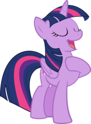 Size: 944x1279 | Tagged: safe, artist:keronianniroro, twilight sparkle, alicorn, pony, g4, the crystalling, eyes closed, female, inkscape, mare, open mouth, raised hoof, simple background, solo, transparent background, twilight sparkle (alicorn), vector