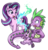 Size: 611x638 | Tagged: safe, artist:vavacung, spike, starlight glimmer, oc, oc:burning star, dracony, dragon, hybrid, pony, g4, bracelet, cute, dragon magic, dragon spirit, female, interspecies offspring, magic, male, mare, necklace, offspring, older, older spike, open mouth, parent:spike, parent:starlight glimmer, parents:sparlight, prone, ship:sparlight, shipping, simple background, sitting, smiling, straight, surprised, sweatdrop, trio, underhoof, vavacung is trying to murder us, white background, wide eyes
