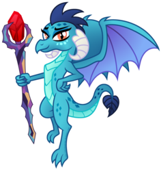 Size: 1280x1357 | Tagged: safe, artist:aleximusprime, princess ember, dragon, g4, gauntlet of fire, bloodstone scepter, dragon lord ember, female, simple background, solo, transparent background