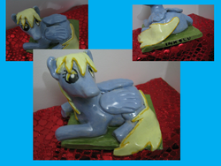 Size: 1152x864 | Tagged: safe, artist:inkblu, derpy hooves, pegasus, pony, g4, female, irl, mare, money box, photo