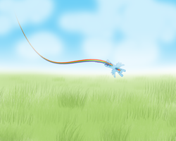 Size: 1280x1024 | Tagged: safe, artist:inkblu, rainbow dash, g4, female, grass field, solo