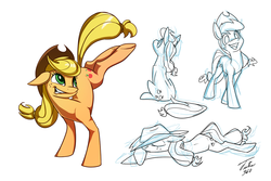 Size: 1200x800 | Tagged: safe, artist:tsitra360, applejack, g4, female, sketch, solo