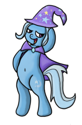 Size: 1916x2912 | Tagged: safe, artist:saburodaimando, trixie, pony, g4, belly button, bipedal, female, solo