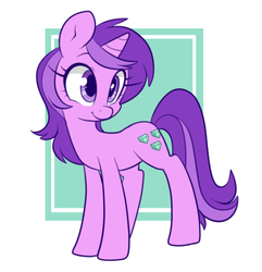 Size: 500x518 | Tagged: safe, artist:lolopan, amethyst star, sparkler, pony, unicorn, g4, cute, female, mare, simple background, solo, white background