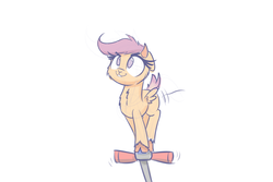 Size: 1280x853 | Tagged: safe, artist:heir-of-rick, scootaloo, goat, g4, cute, cutealoo, female, goatified, scootagoat, scooter, sketch, solo, species swap