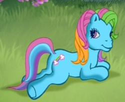 Size: 480x390 | Tagged: safe, screencap, rainbow dash (g3), g3, greetings from unicornia, butt, cropped, cutie mark, female, i watch it for the plot, plot, solo