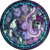 Size: 2100x2100 | Tagged: safe, artist:akili-amethyst, applejack, coloratura, pinkie pie, svengallop, g4, countess coloratura, disney, dive to the heart, high res, kingdom hearts, rara, stained glass, watermark