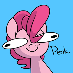 Size: 1952x1952 | Tagged: safe, artist:quarantinedchaoz, pinkie pie, g4, derp, faic, female, googly eyes, ponk, simple background, solo