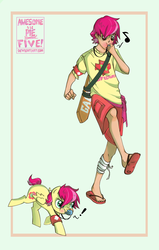Size: 1512x2376 | Tagged: safe, artist:awesomepiefive, oc, oc only, human, pony, fluttershy's brother (fanon), humanized, humanzied oc, lifeguard, whistle