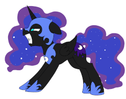 Size: 1155x907 | Tagged: safe, artist:zoruanna, nightmare moon, alicorn, pony, g4, animated, barking, behaving like a dog, blinking, cute, female, floppy ears, hoof shoes, madorable, moonabetes, open mouth, profile, solo