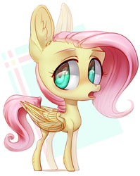 Size: 2138x2687 | Tagged: safe, artist:aphphphphp, fluttershy, g4, chibi, ear fluff, female, high res, solo