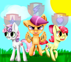 Size: 996x864 | Tagged: safe, artist:pirateenderfox, apple bloom, scootaloo, sweetie belle, g4, cutie mark, cutie mark crusaders, redraw, the cmc's cutie marks