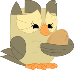 Size: 3595x3429 | Tagged: safe, artist:porygon2z, owlowiscious, bird, owl, g4, crying, egg, high res, male, simple background, solo, transparent background, vector