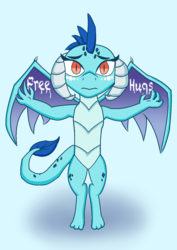 Size: 1020x1440 | Tagged: safe, artist:chiptunebrony, princess ember, dragon, g4, gauntlet of fire, adorkable, arms wide open, bronybait, cute, dork, emberbetes, female, free hugs, fresh paint, looking at you, paint, solo