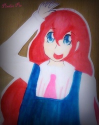 Size: 516x650 | Tagged: safe, artist:fiona2014, pinkie pie, human, g4, female, humanized, solo, traditional art