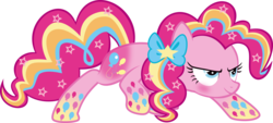 Size: 7498x3398 | Tagged: safe, artist:benybing, pinkie pie, g4, female, rainbow power, simple background, solo, transparent background, vector