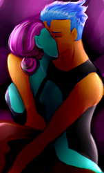 Size: 800x1323 | Tagged: safe, artist:anonymous, flash sentry, principal abacus cinch, equestria girls, g4, cinchsentry, cougar, crack shipping, kissing, romance, shipping, stupid sexy cinch