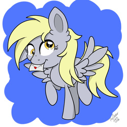 Size: 1024x1024 | Tagged: safe, artist:theartistsora, derpy hooves, pegasus, pony, g4, cute, female, fluffy, mare, solo