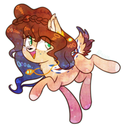 Size: 548x564 | Tagged: safe, artist:spacechickennerd, oc, oc only, oc:eventide, deer pony, original species, solo