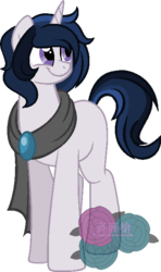 Size: 385x652 | Tagged: safe, artist:t-aroutachiikun, oc, oc only, oc:prince chronus, clothes, offspring, parent:good king sombra, parent:king sombra, parent:princess celestia, parents:celestibra, scarf, simple background, solo, transparent background