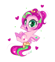 Size: 1000x1121 | Tagged: safe, artist:ipun, oc, oc only, oc:precious metal, pegasus, pony, blushing, bow, female, filly, hair bow, heart, heart eyes, simple background, solo, transparent background, wingding eyes