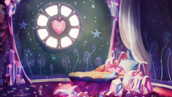 Size: 3964x2230 | Tagged: safe, artist:starblaze25, princess flurry heart, g4, bed, crystal, female, high res, sleeping, solo