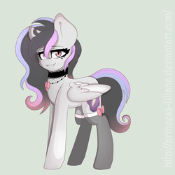 Size: 10000x10000 | Tagged: safe, artist:princess-liliana, oc, oc only, oc:clar midnight, pegasus, pony, absurd resolution, choker, clothes, female, pegasus oc, solo, stockings, wings