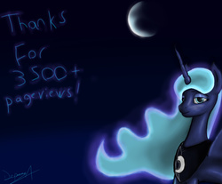 Size: 1276x1054 | Tagged: safe, artist:majorlaughmaster, princess luna, g4, female, milestone, moon, night, solo