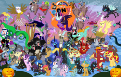 Size: 5999x3845 | Tagged: safe, artist:hooon, idw, adagio dazzle, ahuizotl, angel bunny, aria blaze, arimaspi, babs seed, bad apple, basil, big boy the cloud gremlin, buck withers, cerberus (g4), chimera sisters, cirrus cloud, clump, decepticolt, diamond tiara, discord, doctor caballeron, dumbbell, fido, flam, flim, fluttershy, gilda, goldcap, hoops, ira, iron will, king longhorn, king sombra, larry, lightning dust, lord tirek, mane-iac, marine sandwich, nightmare moon, nightmare rarity, nosey news, olden pony, prince blueblood, prince rutherford, princess luna, principal abacus cinch, queen chrysalis, quill (g4), rabia, radiant hope, rarity, rough diamond, sci-twi, silver spoon, smooze, snails, snips, sonata dusk, spike, spoiled rich, starlight glimmer, street rat, sunset shimmer, suri polomare, svengallop, tantabus, the headless horse, trixie, twilight sparkle, well-to-do, wind rider, zappityhoof, oc, oc:kydose, bat pony, bee, bugbear, cerberus, changeling, chimera, cloud gremlins, cockatrice, cragadile, crocodile, diamond dog, draconequus, dragon, fruit bat, griffon, headless horse, hydra, manticore, parasprite, siren, timber wolf, umbrum, ursa minor, yak, equestria girls, g4, my little pony equestria girls: friendship games, my little pony equestria girls: rainbow rocks, season 1, season 2, season 3, season 4, season 5, season 6, alicorn amulet, antagonist, black vine, changeling officer, chaos is magic, duality, female, flim flam brothers, flim flam miracle curative tonic, flutterbat, greed spike, headless, inspiration manifestation book, male, midnight sparkle, multiple heads, paw pads, raridose, shadowbolts, spikezilla, the dazzlings, three heads, wall of tags