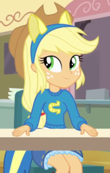 Size: 400x630 | Tagged: safe, screencap, applejack, equestria girls, g4, cropped, female, solo