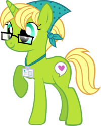 Size: 2399x3000 | Tagged: safe, artist:doctor-g, bittersweet (g4), pony, unicorn, g4, princess spike, high res, katie cook, raised hoof, simple background, smiling, solo, transparent background, vector