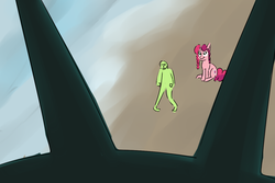 Size: 1200x800 | Tagged: safe, artist:cheshiresdesires, oc, oc only, oc:anon, oc:marker pony, human, g4, the gift of the maud pie, parody, planet of the apes, statue of liberty