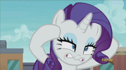Size: 750x421 | Tagged: safe, edit, edited screencap, screencap, rarity, g4, the gift of the maud pie, animated, discovery family logo, female, loop, solo