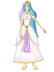 Size: 1536x2048 | Tagged: safe, artist:perle-de-suie, princess celestia, human, g4, clothes, dress, female, humanized, solo