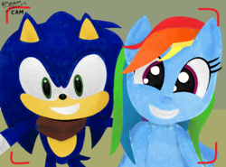 Size: 922x684 | Tagged: safe, artist:selfie1991, rainbow dash, g4, crossover, male, selfie, sonic boom, sonic the hedgehog, sonic the hedgehog (series)