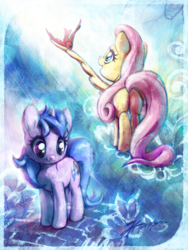 Size: 720x960 | Tagged: safe, artist:ja-punkster, fluttershy, sea swirl, seafoam, bird, g4, butt, plot