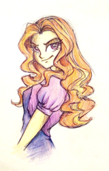 Size: 853x1334 | Tagged: safe, artist:buttersprinkle, adagio dazzle, equestria girls, g4, female, loose hair, solo, traditional art